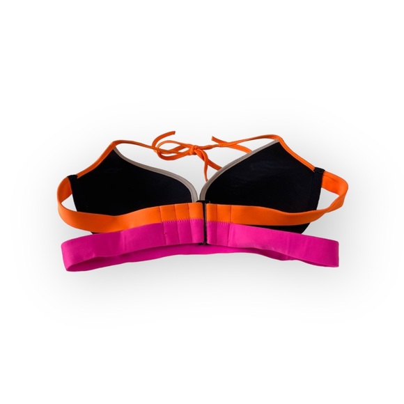 Victoria’s Secret VS Swim ❤︎ Hottie Banded Halter Bikini Top ❤︎ Black + Pink 34C - Picture 9 of 16